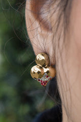 Lotus III rouge (Lunar New Year Special Edition Single Earring)