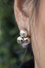 Lotus IV blanc (Single Earring)